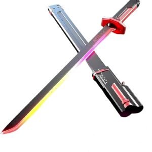 Futuristic Neon Edge Tactical Sword with Illuminated Gradient Blade and High-Tech Sheath – Cyberpunk Inspired Steel Katana Design with Glowing Energy Finish and Modern Combat Aesthetic for Collectors, Cosplay, and Display