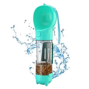 Dog Water Bottle Portable & Leak-Proof Dog Travel Water Bottle Dispenser, Multifunctional 4 in 1 for Pets Outdoor Walking Hiking Camping | Water Cup, Food Cup, Poop Shovel & Garbage Bag