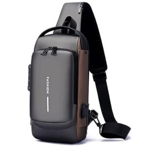 Waterproof Polyester Slim Unisex Crossbody Sling Bag Chest Backpack Men's Shoulder Bag, Leisure Travel Handbag, Hard Shell Anti-Theft Chest Bag