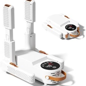 Portable Electric Shoe Dryer Adjustable Timer, Folding Boot Sneaker Dryer, Wet Shoe Warmer for Athletes Runners, Ideal for Travelers Black