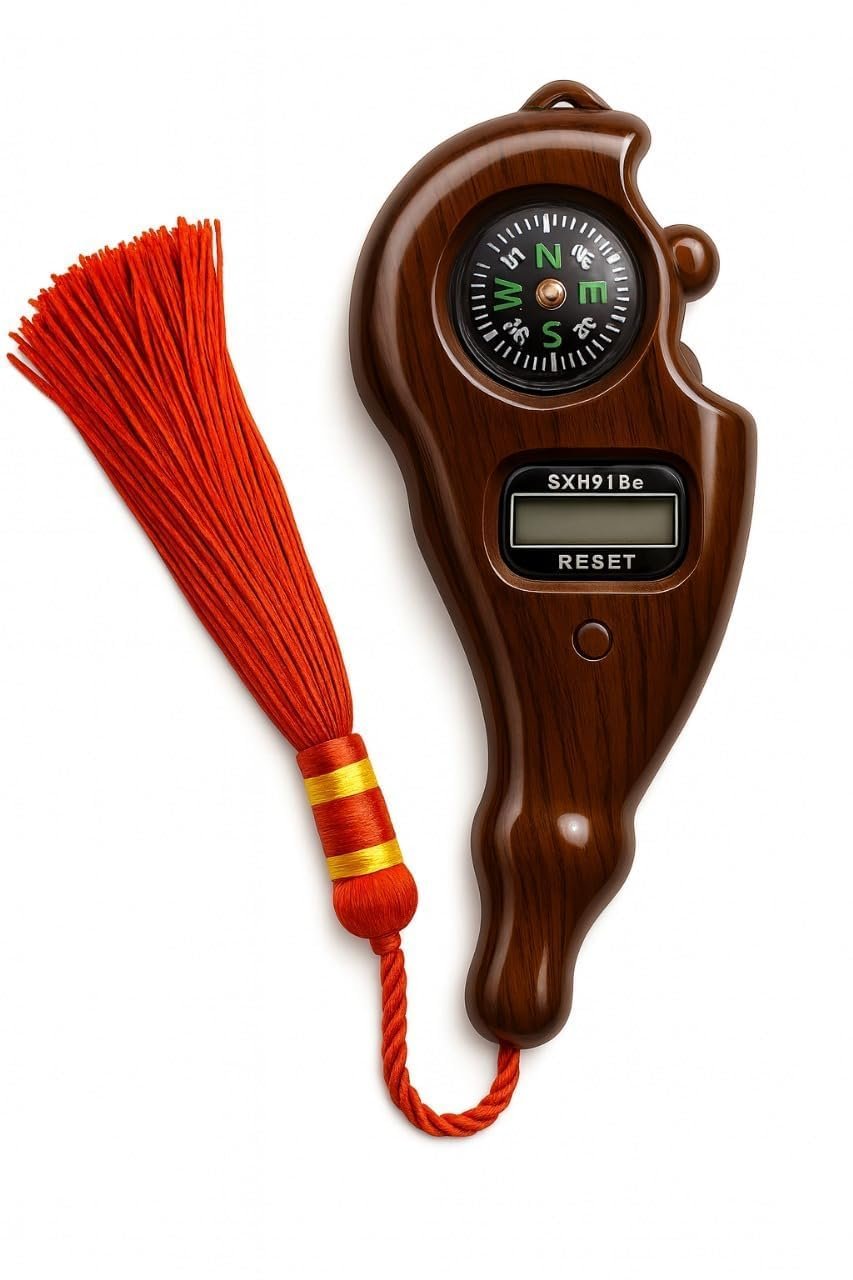 Premium Wooden Digital Compass with LCD Display, Portable Outdoor Navigation Tool with Reset Function and Decorative Red Tassel, Handheld Direction Finder for Hiking, Camping, Trekking, Survival, Travel & Adventure Use - Image 9
