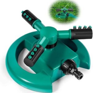 Garden Sprinkler-Automatic Lawn Water Sprinklers for Yard 360 Degree 3- Arm Rotating Sprinkler System (Multi)