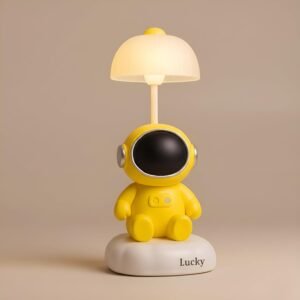 Astronaut Table Lamp with Pen Holder 3 Brightness Modes Rechargeable LED Desk Lamp for Kids Night Light for Bedroom Dim Light Side Table Gift for Kids & Students