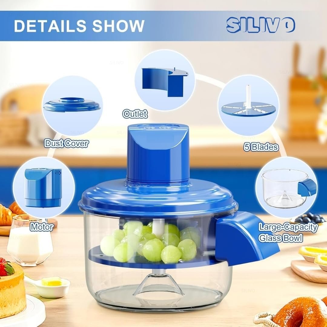 Automatic Electric Fruit & Vegetable Peeler Machine, Rechargeable Grape Garlic Tomato Potato Peeler with 5-Blade Stainless Steel System, Cordless Smart Kitchen Tool for Home Shop Restaurant - Image 9