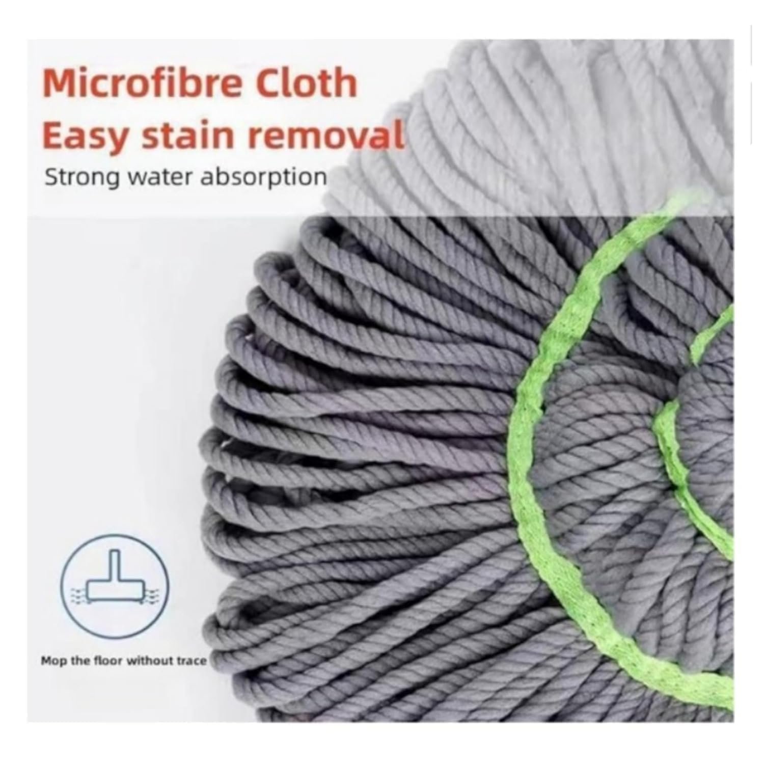 Microfiber Twist Mop for Floor Cleaning, Squeeze Twist Mop Stick, Durable Dust Easy to Use Floor Cleaner, Effective for Hardwood, Tile, and Laminate (Pack of 1) - Image 2