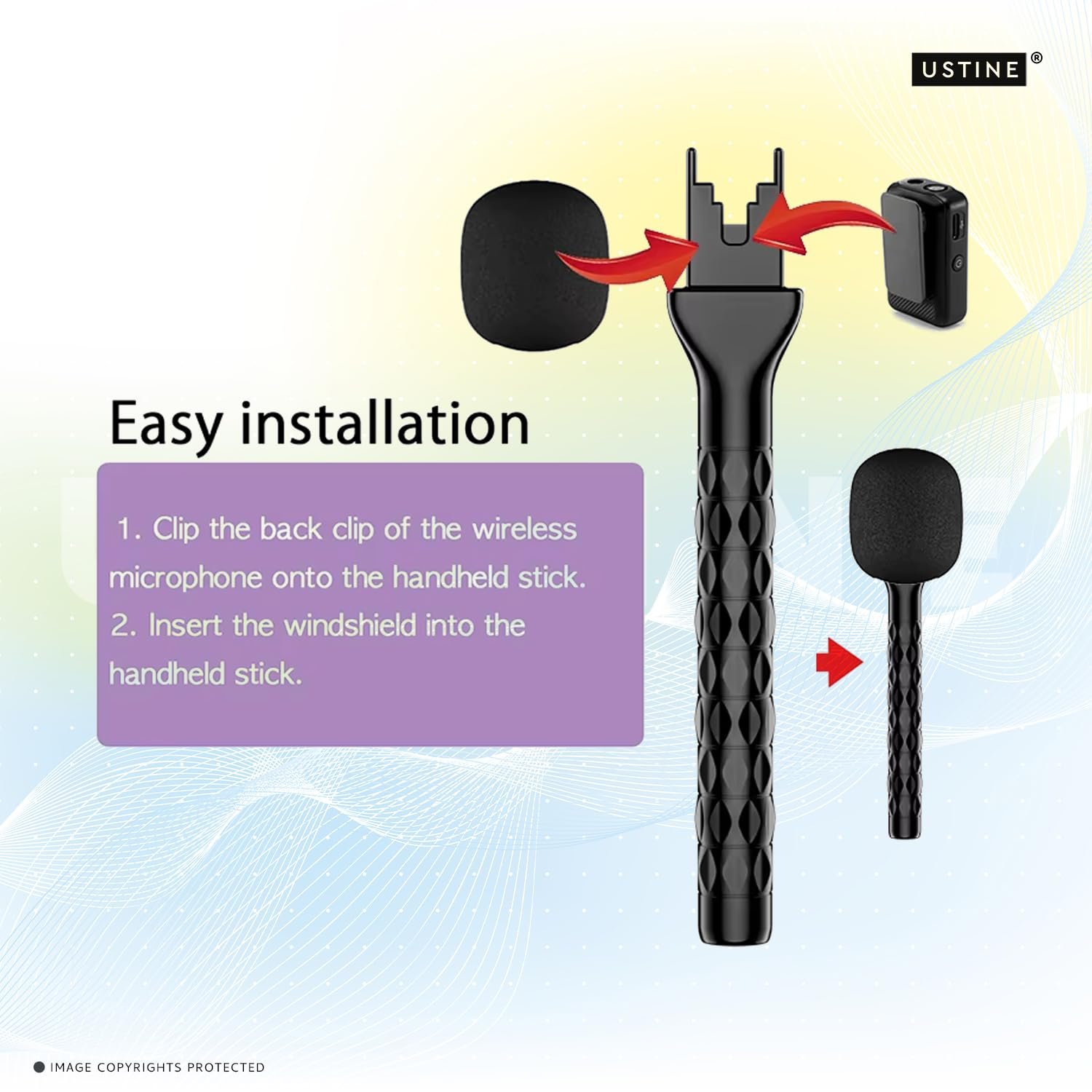 Plastic Interview Mic Handle Stick (Only Handle, No Mic Included) | Compatible with Wireless Microphones | Professional Handheld Grip for Content Creation & Interviews - Image 7