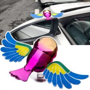 New Fun Flying Birds for Car Decoration, Creative Ornaments Flapping Wings Bird on Cars Rearview Mirror, Cute Moving Birds for Motorcycle Decor (1PCS)