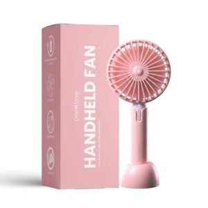 One94Store High Speed Portable USB Hand Fan, 4800 RPM, 1200mAh Rechargeable Battery, Up to 6H Runtime, 3 Speed Modes for Travel, Office & Makeup, Pink – Mini Fan, Hand Fan, Small Fan, USB Fan