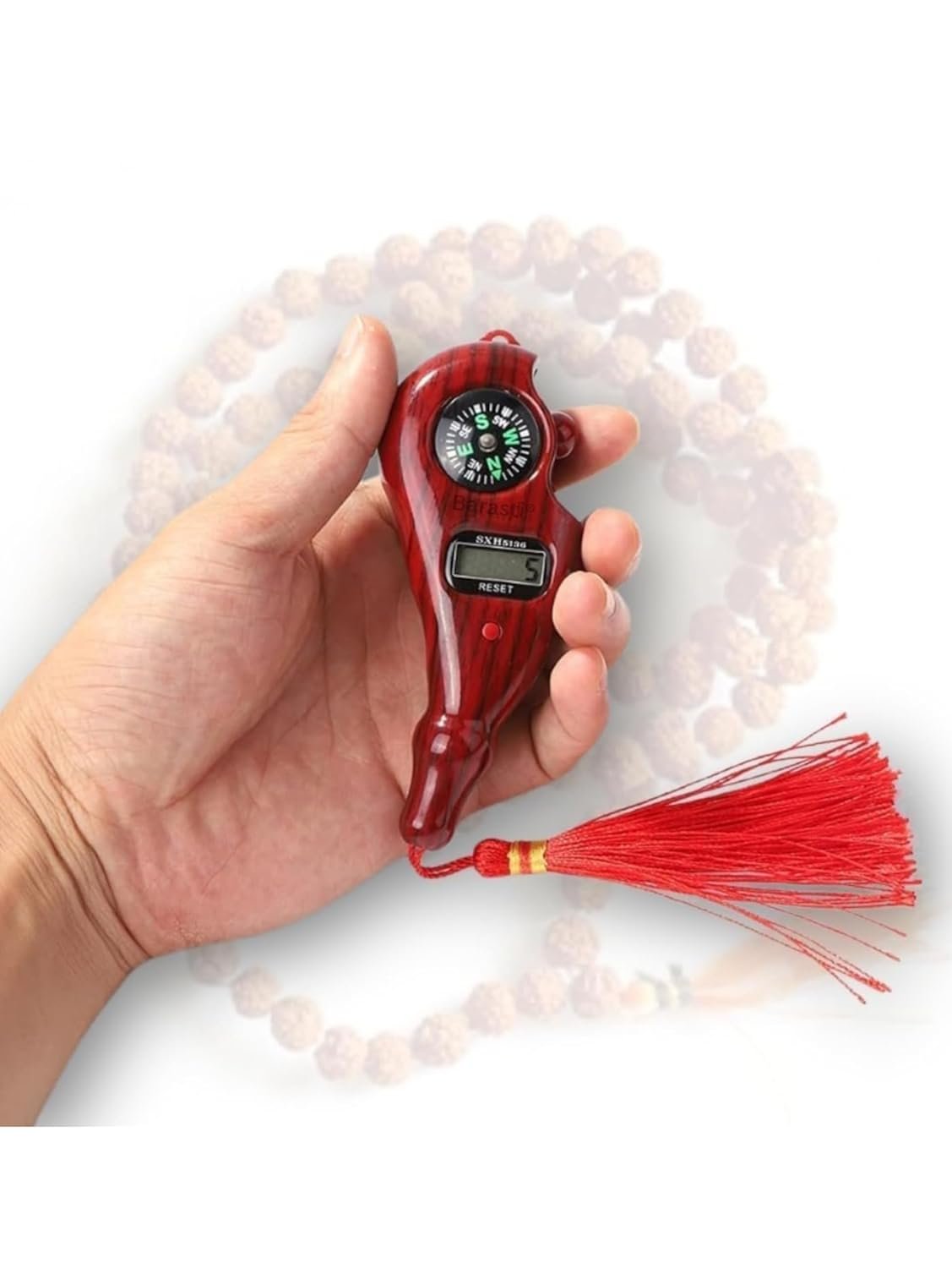 Premium Wooden Digital Compass with LCD Display, Portable Outdoor Navigation Tool with Reset Function and Decorative Red Tassel, Handheld Direction Finder for Hiking, Camping, Trekking, Survival, Travel & Adventure Use - Image 6