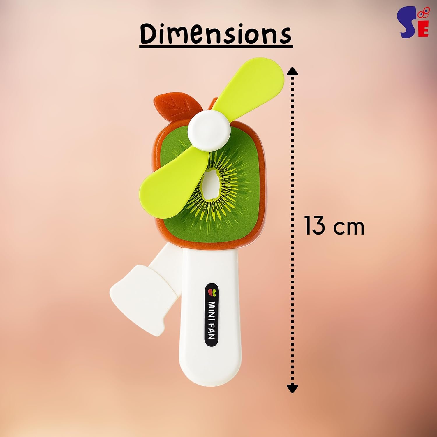 Mini Fruit Hand Fan for Kids – 4 Cute Designs (Watermelon, Kiwi, Orange, Apple) | Manual Squeeze Fan with Bigger Soft Blades, Strong Airflow | Safe, Portable Summer Toy - Image 6