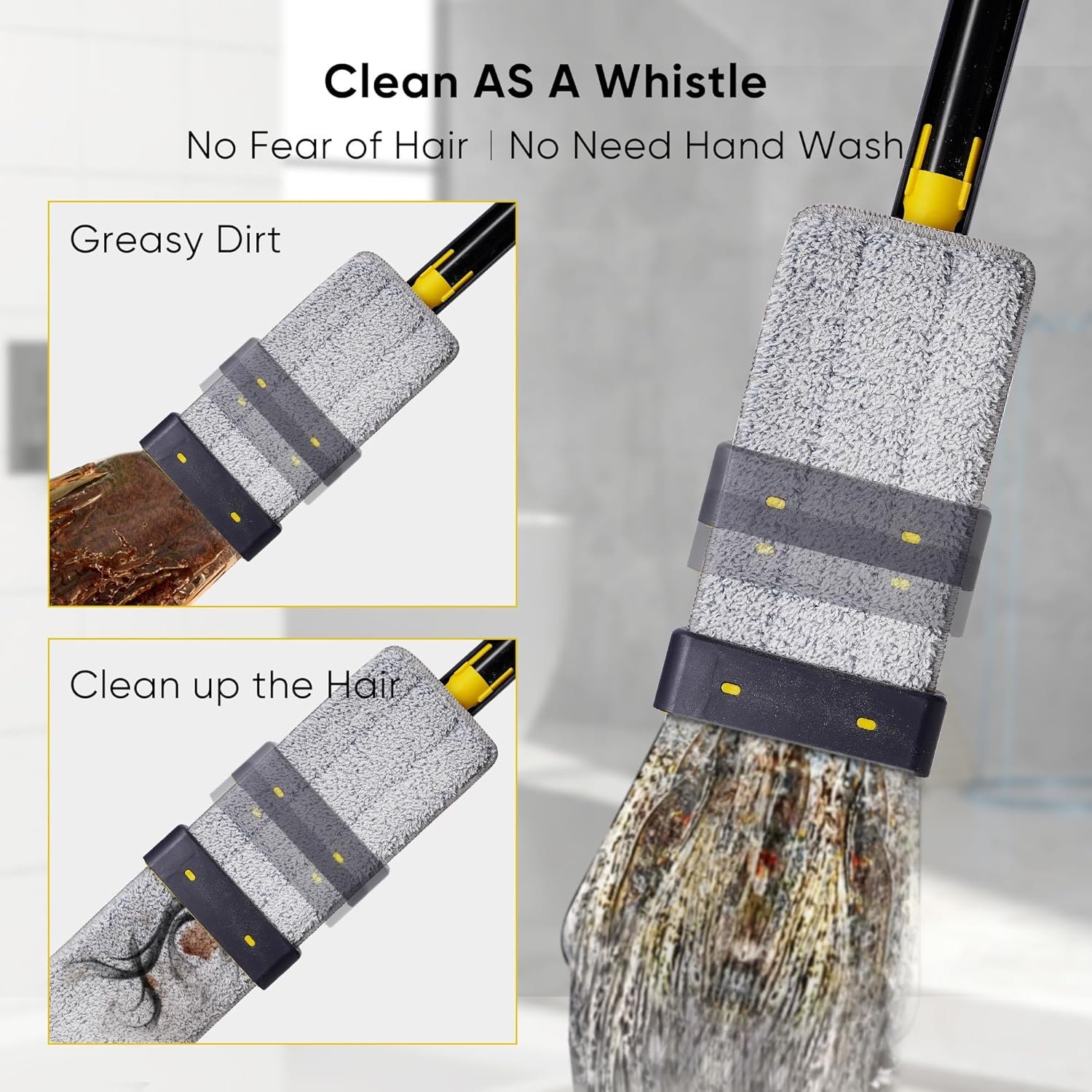 MinuteToCleanIt Flat Mop for Floor Cleaning with Built in Spray | Floor Cleaner Magic Mop for Glass, Wall, Tile and Home | Wet & Dry Use | 360° Rotation | 2 Microfiber Refill Pads | 34 Cm Head, Blue - Image 9