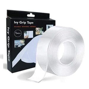 Buy for Happiness Ivy Grip Double Sided Tape Heavy Duty - (2mm - 3m - Roll 1) Transparent Strong Washable Reusable Anti Slip Nano Tape, Size: 3 MM width (Clear)
