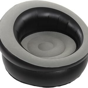 Single Inflatable Air Chair, Ergonomic Blow Up Couch Air Lazy Sofa Fast Inflation and Leakage Free, Flocking Surface Inflatable Lounge Chair for Indoor & Outdoor Festive Home, Xmas Relaxation