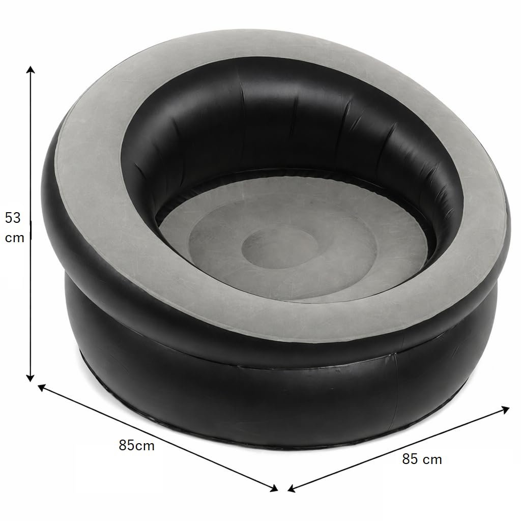 Single Inflatable Air Chair, Ergonomic Blow Up Couch Air Lazy Sofa Fast Inflation and Leakage Free, Flocking Surface Inflatable Lounge Chair for Indoor & Outdoor Festive Home, Xmas Relaxation - Image 7