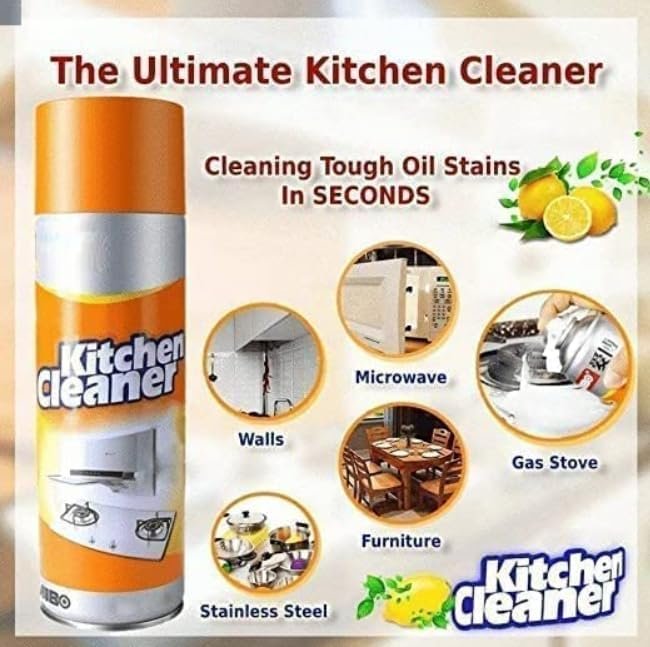 Multipurpose Bubble Foam Cleaner Kitchen Cleaner Spray Oil & Grease Stain Remover Chimney Cleaner Spray Bubble Cleaner All Purpose Foam Degreaser Spr - Image 6