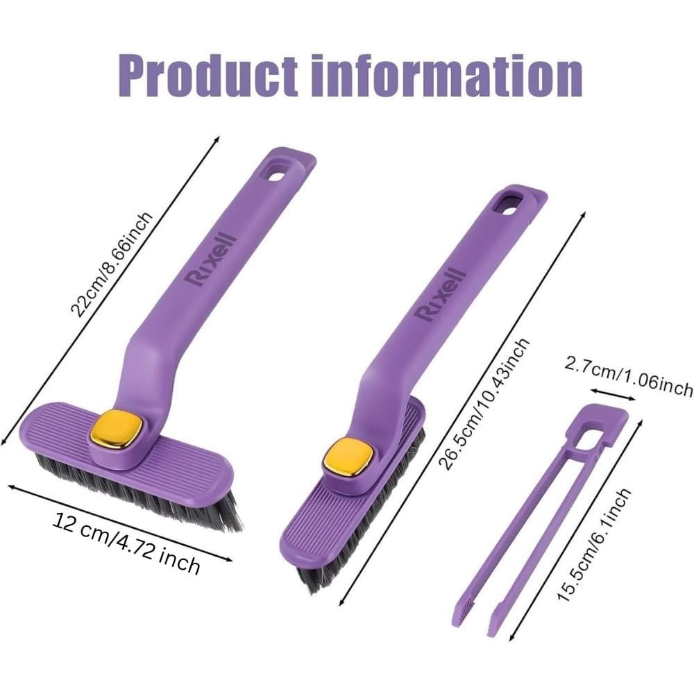 Multi-Function Bathroom Plastic Cleaning Brush,Tiles Cleaning Brush,Hard Bristle Rotating Crevice Gap Cleaning Brushes for Bathroom,Floor Cleaner Brush Pack of 2 - Image 7