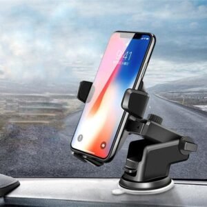Universal Silicone Sucker Long Neck Car Mobile Phone Holder Mount Stand Ultimate Reusable Suction Cup with 360 Degree Rotation for Car Windshield Dashboard - (Black)