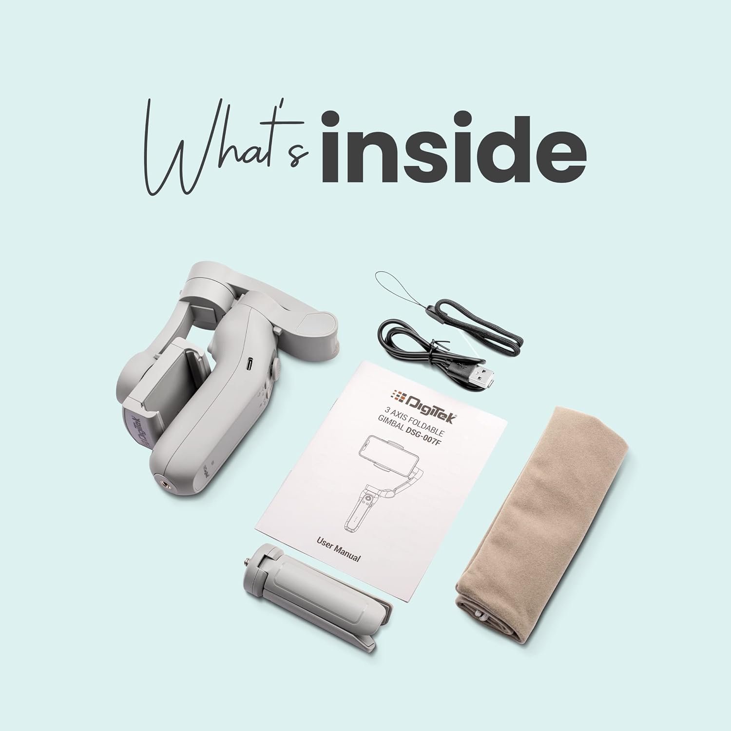 (DSG-007F) 3-Axis Gray Smartphone Gimbal - Wide Angle Handheld Vlogging Stabilizer - 4 Creative Operation Modes for Android & iOS - Seamless Videography - Image 5