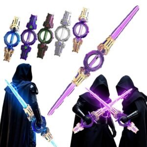 Fire Spiral Sword Double-Edged Light Sword Toy with LED Lights & Sound, Wrist-Activated Rotating Action, Role Play Toy for Kids & Teens 14+ Years