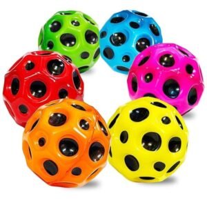 Bouncing Moon Ball for Kids – Mixed Balls Durable Safe Rubber high Bounce Toy for Indoor Outdoor Play (Moon Balls, 6)
