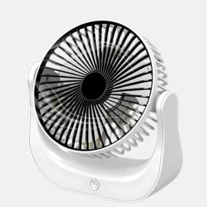 Mini USB Desktop Fan | 6-Inch Rechargeable Battery Operated Fan | 2000mAh Lithium Battery | Type-C Charging | Energy-Saving & Portable Table Fan for Home, Office & Travel