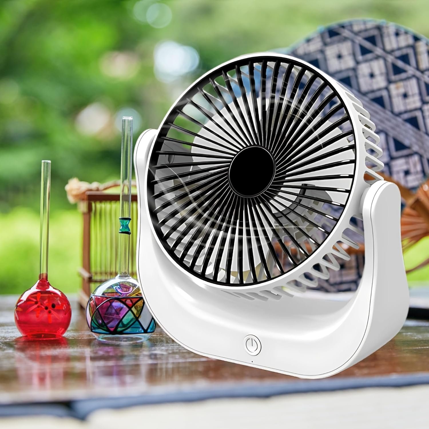 Mini USB Desktop Fan | 6-Inch Rechargeable Battery Operated Fan | 2000mAh Lithium Battery | Type-C Charging | Energy-Saving & Portable Table Fan for Home, Office & Travel - Image 6