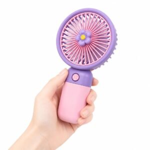 (1 Year Warranty) USB Rechargeable Mini Cartoon Fan for Kids, Cute Handheld & Desk Fan, Safe Child-Friendly Design, Lightweight Portable Cooling Fan for School, Travel, Home, Outdoor Use, Multicolor