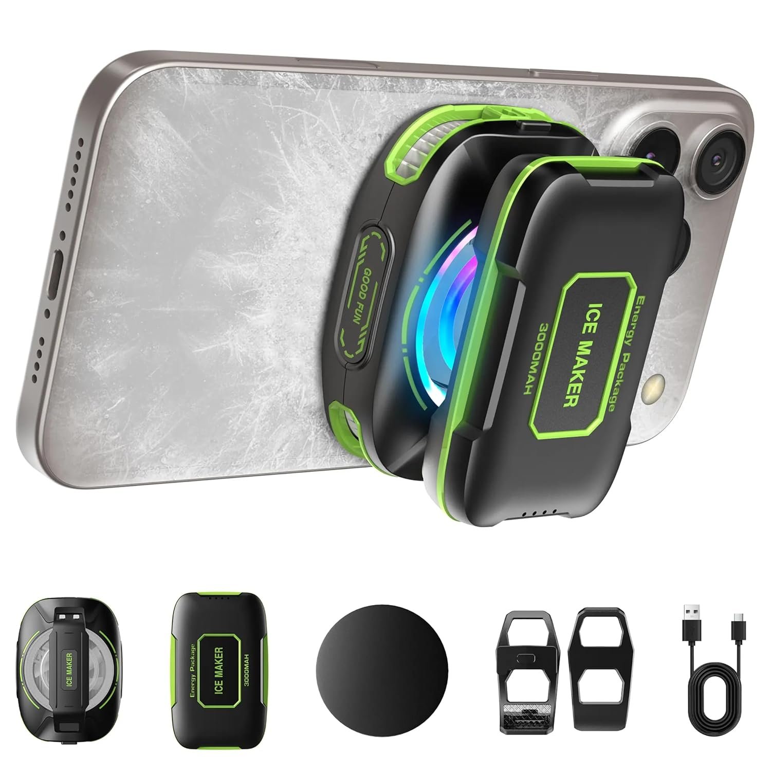 Omeron USB Fan Magnetic Mobile Cooling Fan with 3000mAh Rechargeable Battery, Fast Ultra Cooling Wireless Phone Radiator for Gaming, Freezing Cooler for Android & iPhone Smartphones Use - Image 8