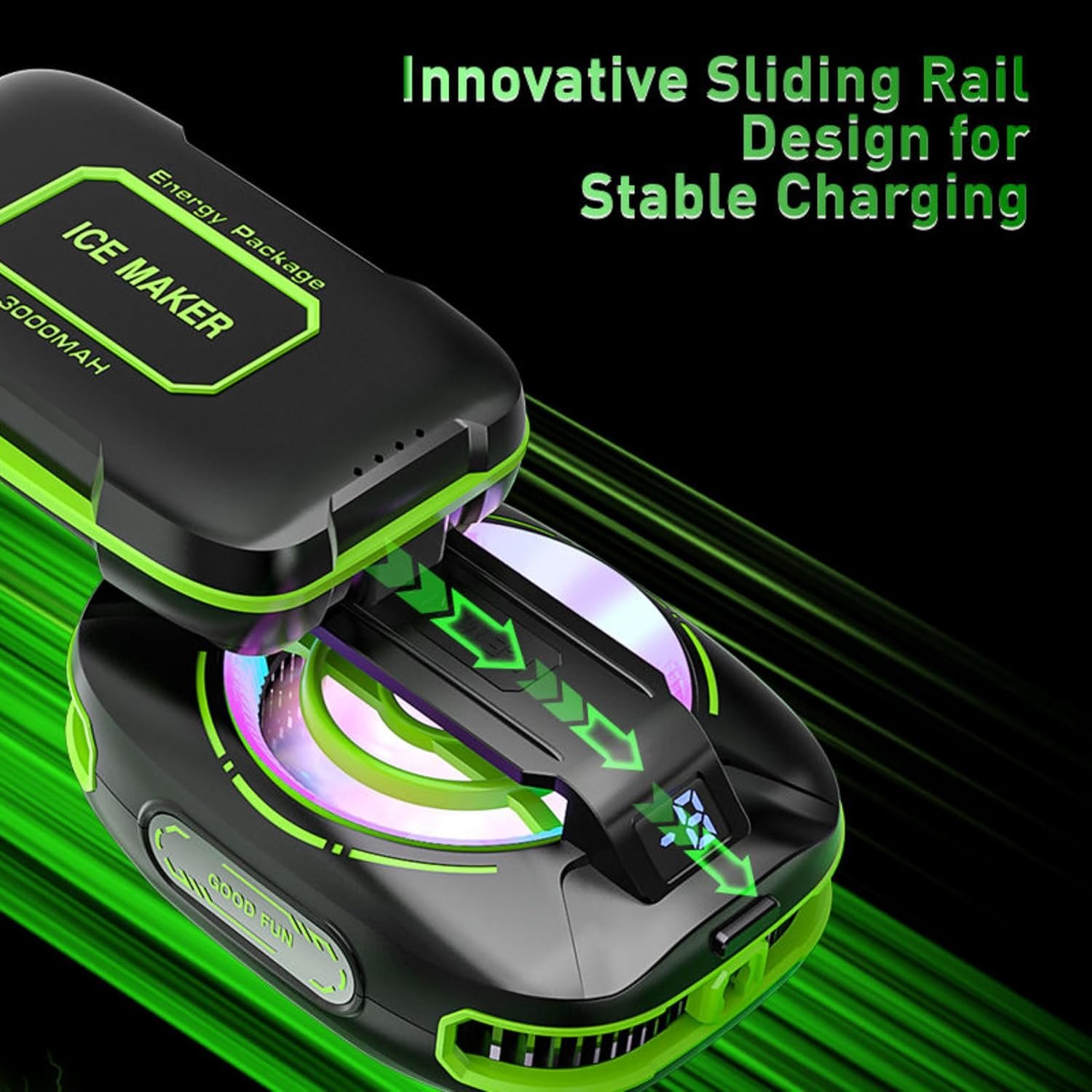 Omeron USB Fan Magnetic Mobile Cooling Fan with 3000mAh Rechargeable Battery, Fast Ultra Cooling Wireless Phone Radiator for Gaming, Freezing Cooler for Android & iPhone Smartphones Use - Image 4